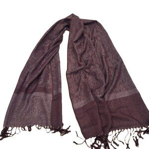 NWOT Pashmina Silk Scarf Wine Burgundy Wrap